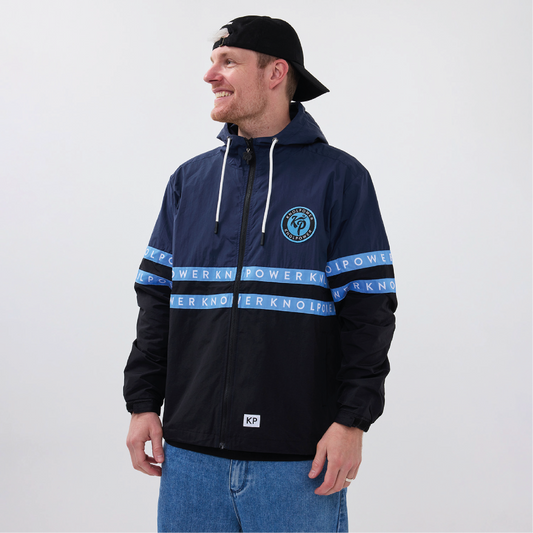 Windjack Zwart/Blauw