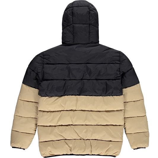 Retro Puffer Jas - Zwart / Beige Kids